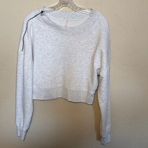 Free People Movement crop sweatshirt with zipper detail